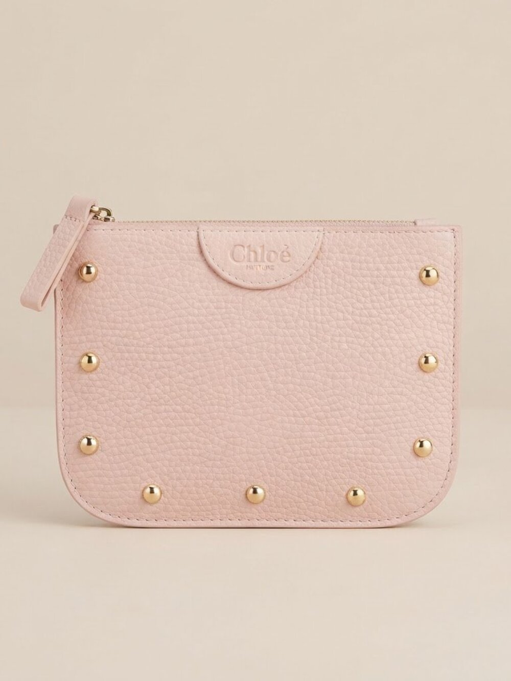 Chloe Studded Zipper Pouch NWT